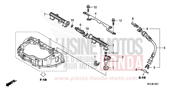INJECTOR for CBR1000RR Fireblade GRAPHITE BLACK (NHB01K) from 2008